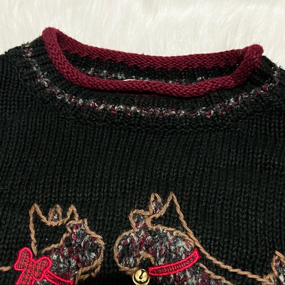 Christopher & Banks Hand Embroidered Dogs Rolled Neck Holiday Sweater - Picture 2 of 9